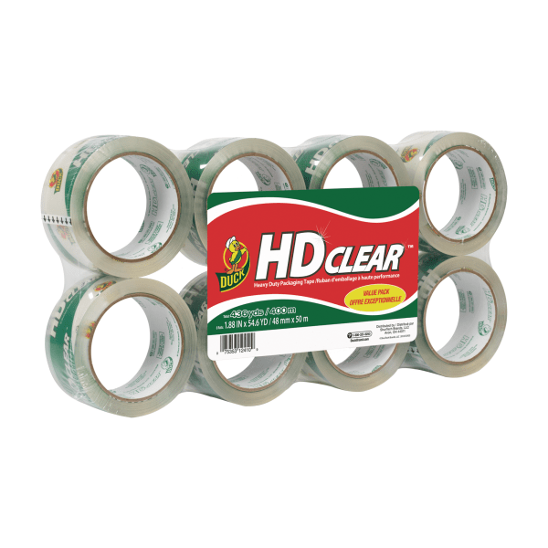 slide 3 of 6, Duck Brand HD Clear Heavy-Duty Packaging Tape, 8 ct