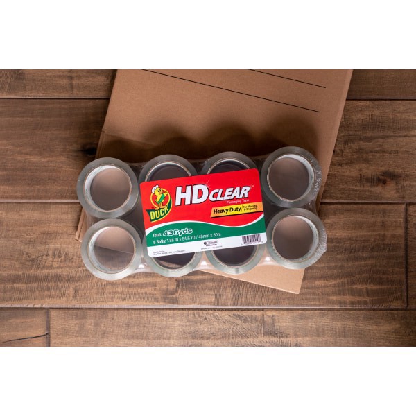 slide 6 of 6, Duck Brand HD Clear Heavy-Duty Packaging Tape, 8 ct