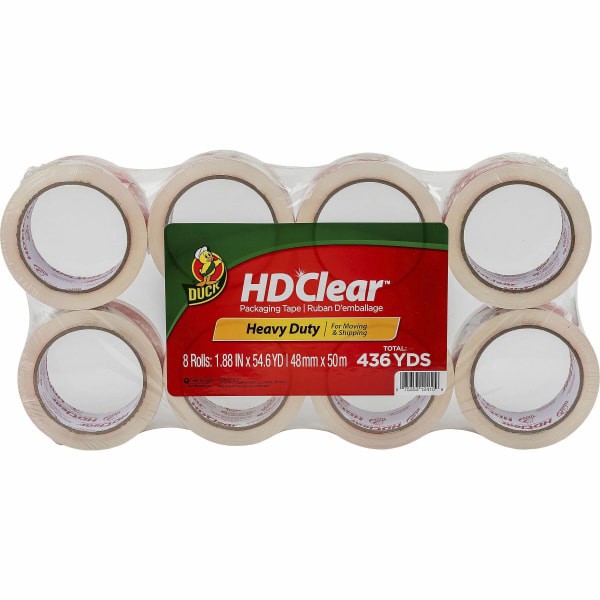 slide 4 of 6, Duck Brand HD Clear Heavy-Duty Packaging Tape, 8 ct