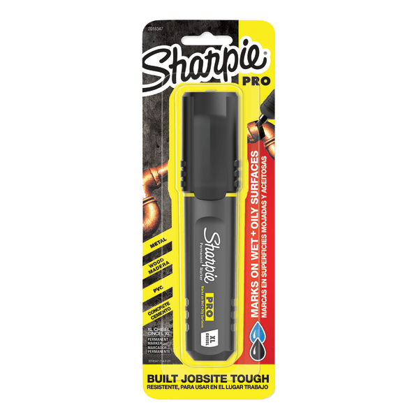 slide 1 of 5, Sharpie Pro Permanent Marker, Chisel Tip, Extra Large, Black/Gray Barrel, Black Ink, 1 ct