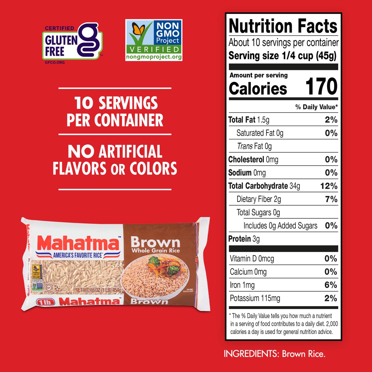 slide 2 of 9, Mahatma Brown Rice, 16 oz