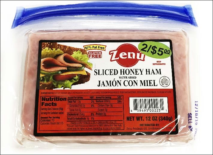 slide 1 of 1, Zenu Slc Honey Ham Pp, 12 oz