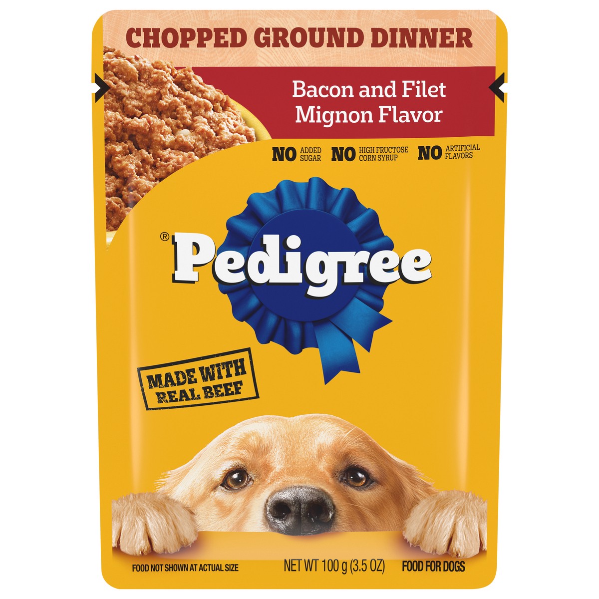 slide 10 of 15, Pedigree Chopped Ground Dog Dinner With Bacon & Filet Mignon Flavor, 3.5 oz