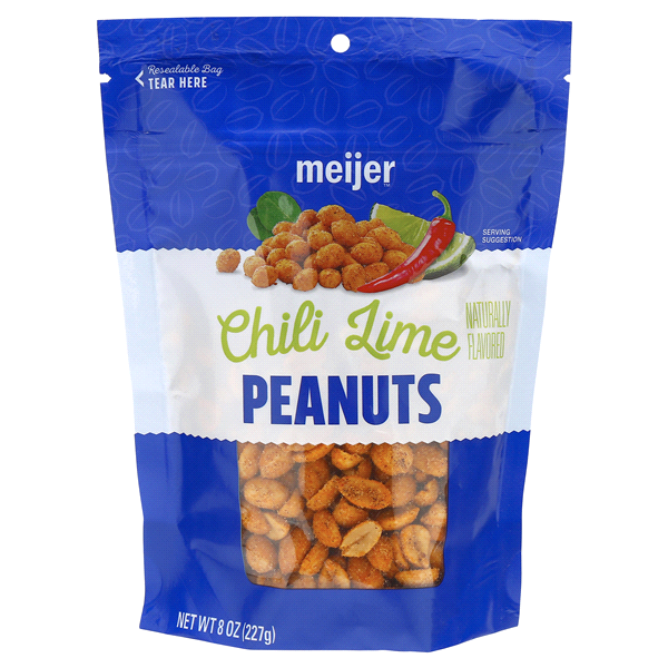 slide 1 of 1, Meijer Chili Lime Peanuts, 8 oz