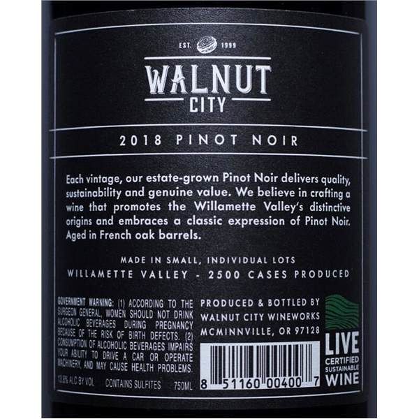slide 4 of 5, Walnut City Pinot Noir, 750 ml