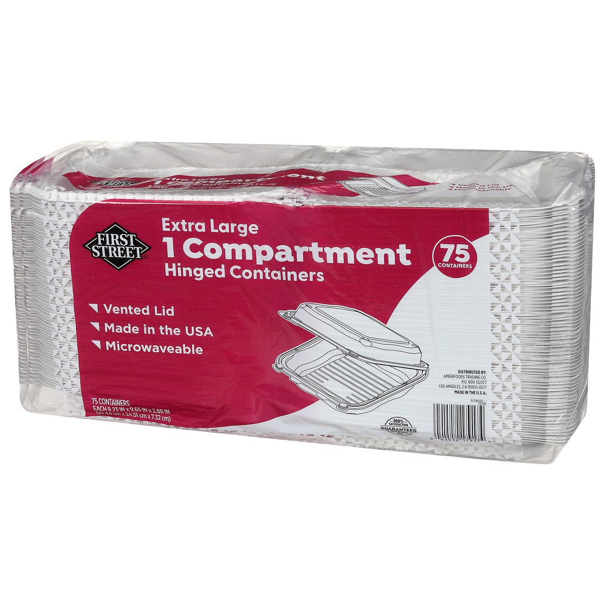 slide 8 of 10, First Street 9x9 1-Compartment Hinged Containers, 75 ct