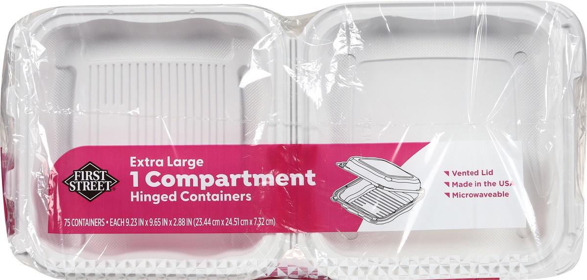 slide 6 of 10, First Street 9x9 1-Compartment Hinged Containers, 75 ct
