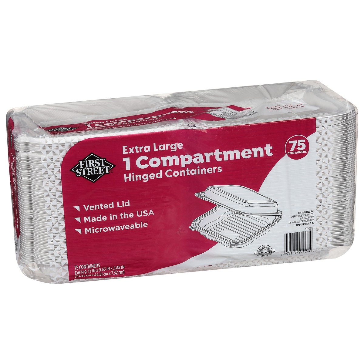 slide 9 of 10, First Street 9x9 1-Compartment Hinged Containers, 75 ct