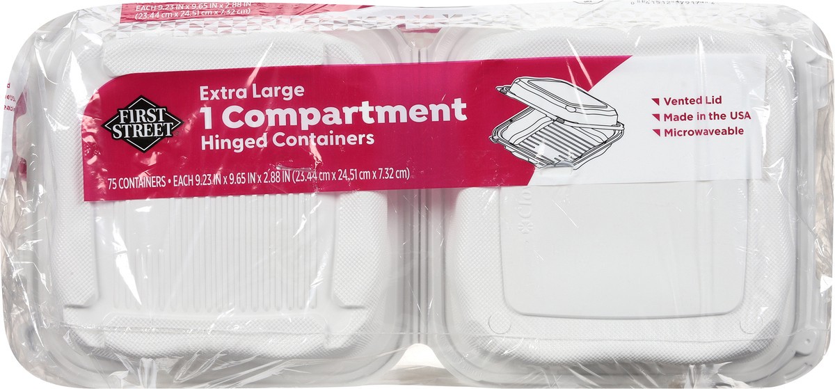 slide 10 of 10, First Street 9x9 1-Compartment Hinged Containers, 75 ct