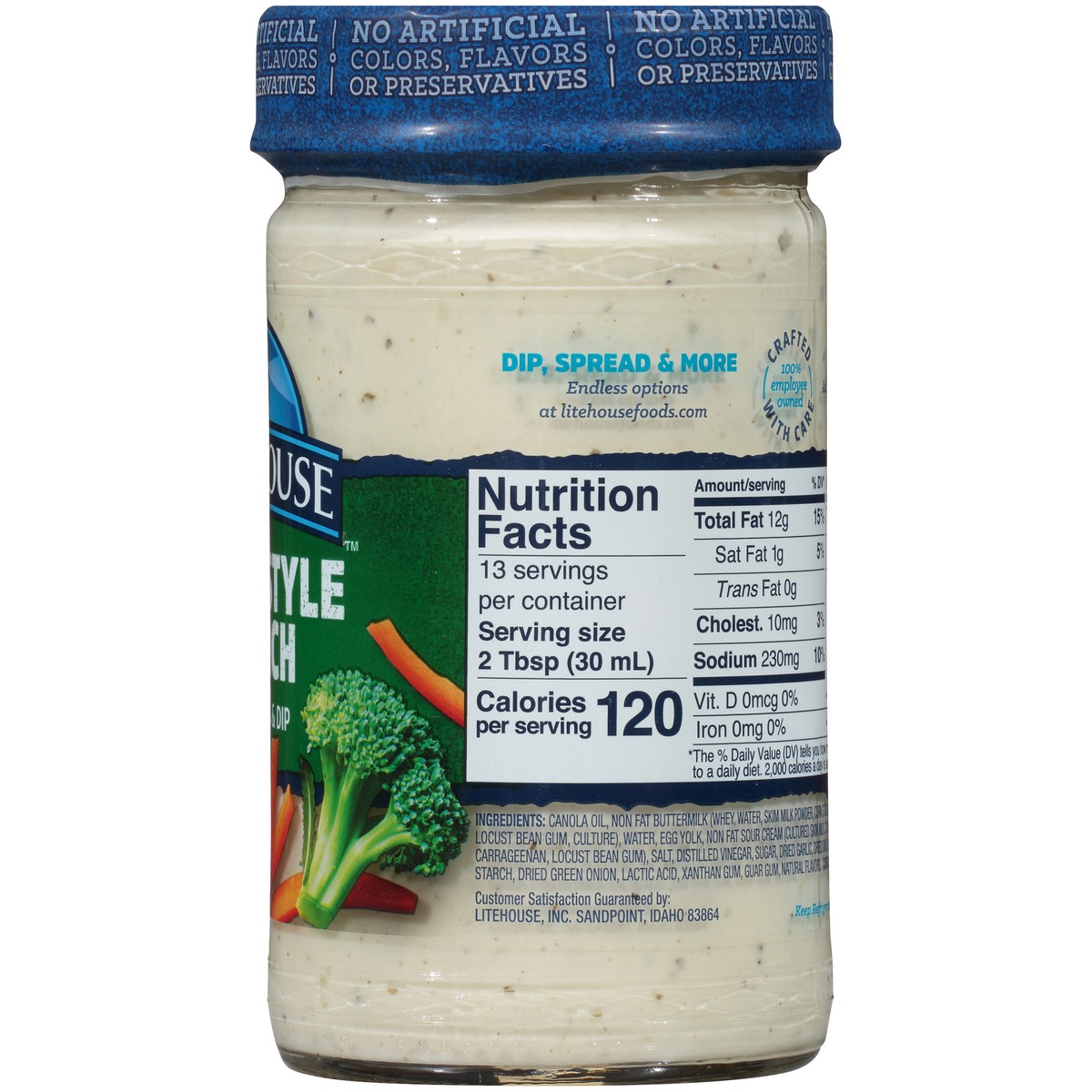 slide 4 of 9, Litehouse Homestyle Ranch Dressing & Dip 13 fl. oz. Jar, 13 fl oz