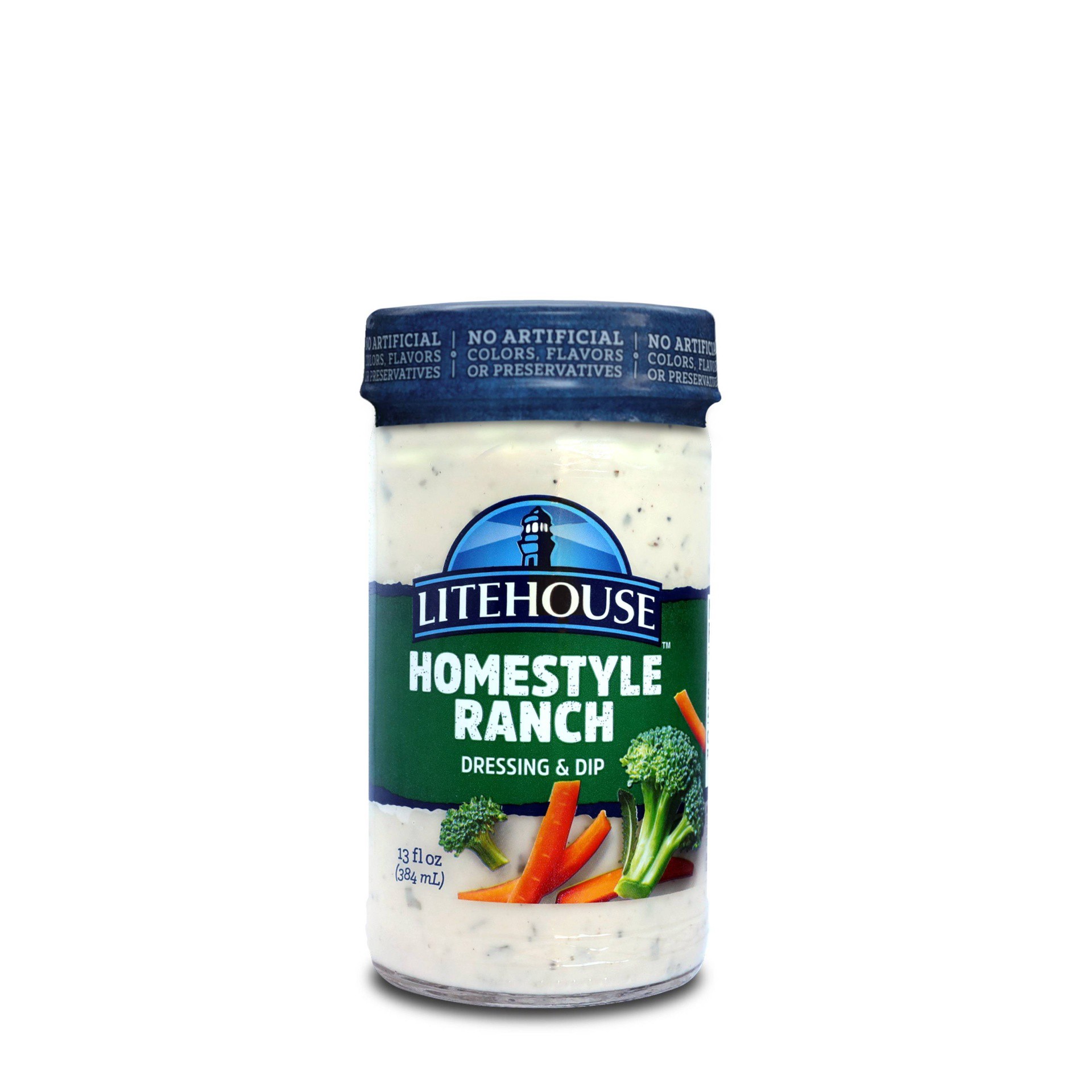 slide 1 of 9, Litehouse Homestyle Ranch Dressing & Dip 13 fl. oz. Jar, 13 fl oz