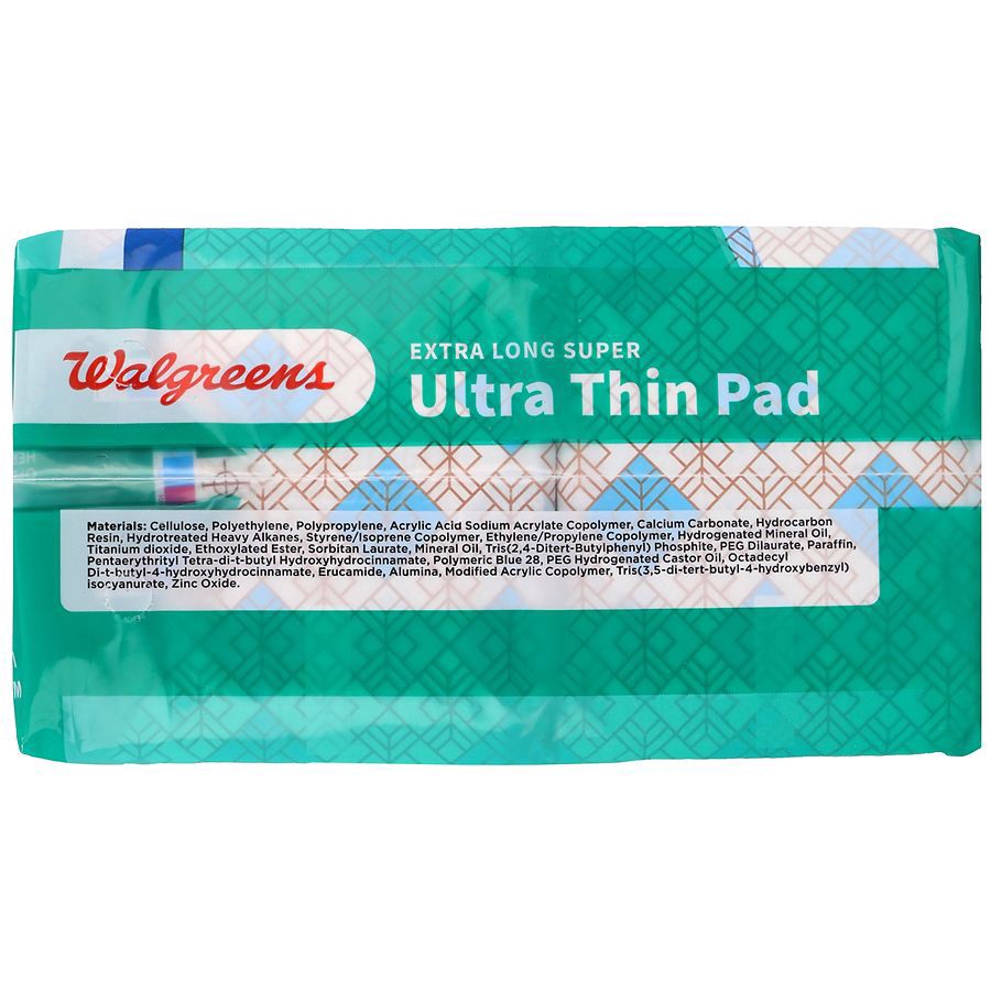 slide 2 of 5, Walgreens Ultra Thin Pad Extra Long Super, size 3 (ct 28) 28 ct