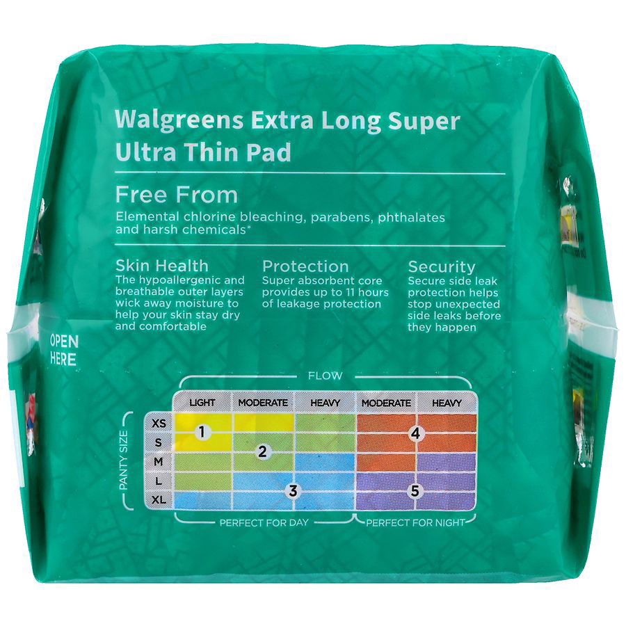 slide 3 of 5, Walgreens Ultra Thin Pad Extra Long Super, size 3 (ct 28) 28 ct