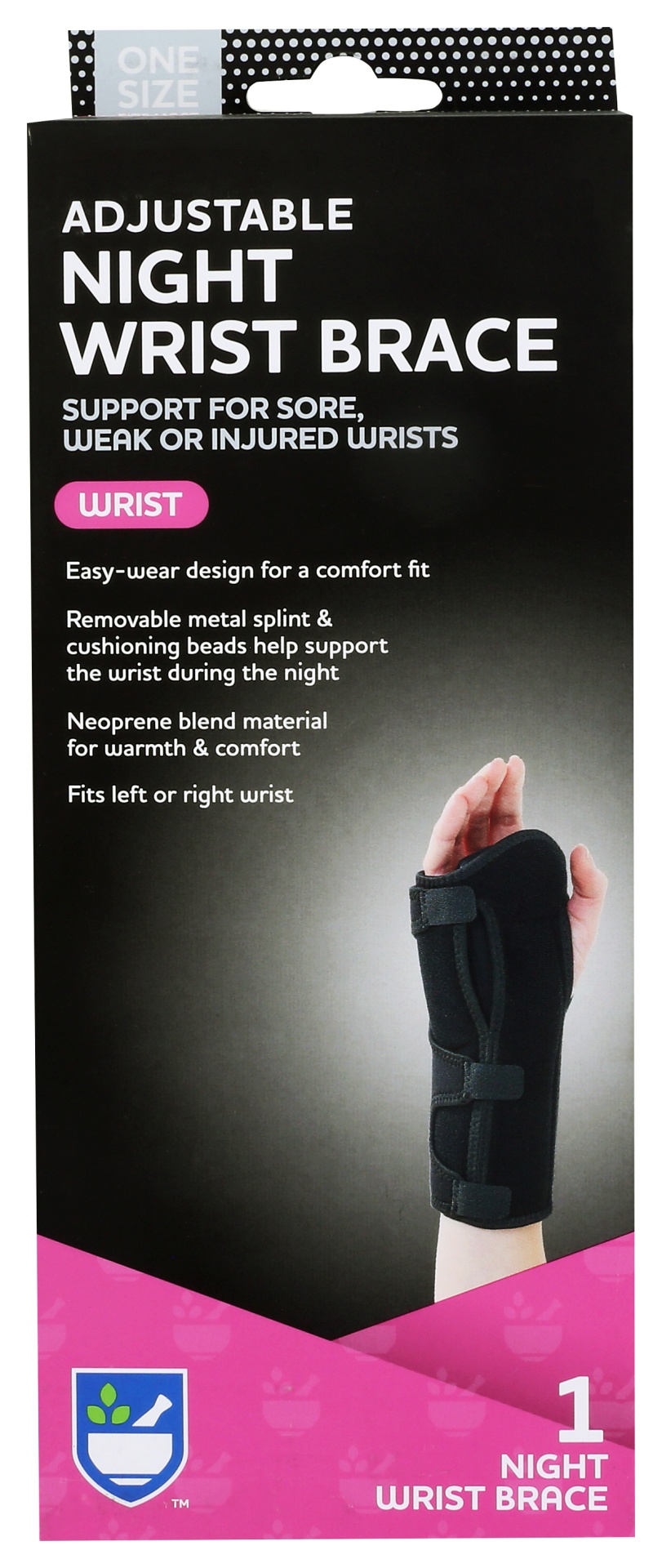slide 1 of 2, Rite Aid Adjustable Night Wrist Brace, One Size, 1 ct