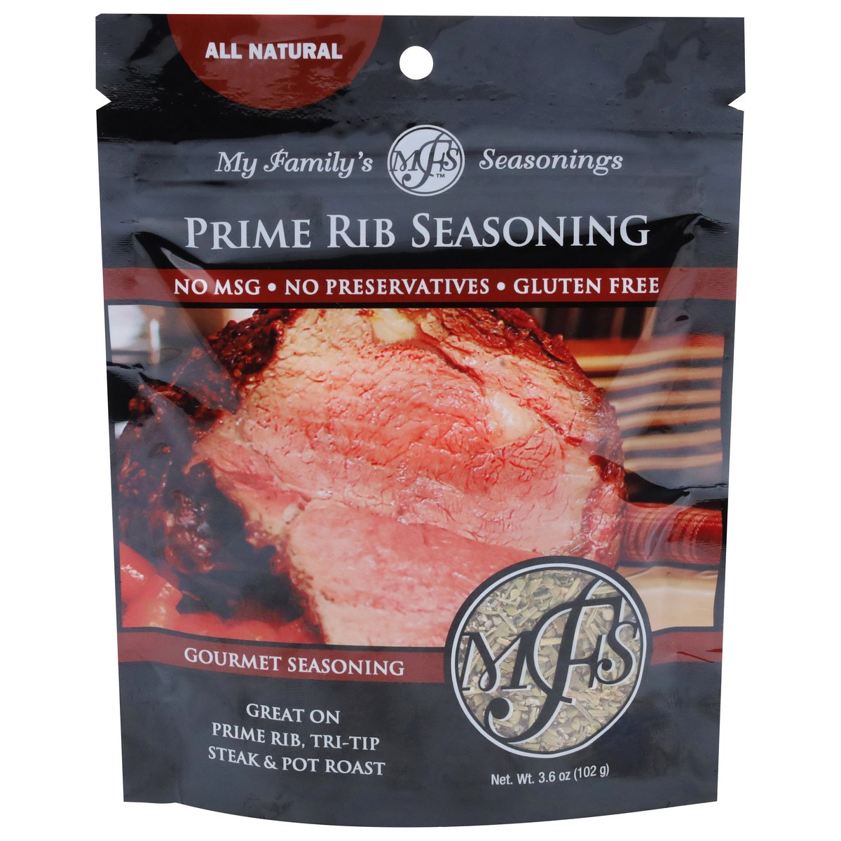 slide 1 of 9, My Family's Seasonings Prime Rib Seasoning 3.6 oz, 3.6 oz