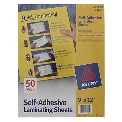 slide 1 of 1, Avery Laminating Film Sheet, 50 ct