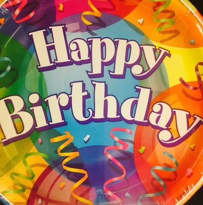 slide 1 of 1, Unique Industries Plates Birthday Jubilee, 8 ct; 7 in