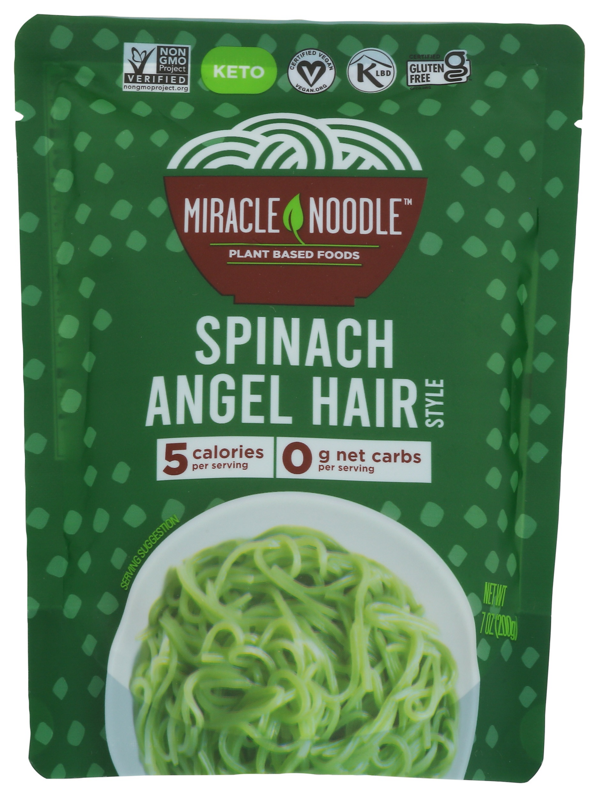slide 1 of 4, Miracle Noodle Kitchen Spinach Angel Hair Style 7 oz, 7 oz
