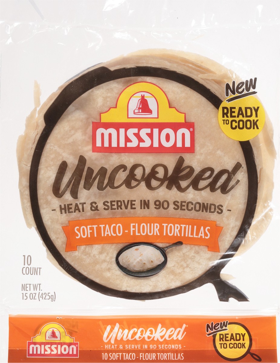 slide 6 of 9, Mission Uncooked Soft Taco Flour Tortillas 10 ea, 10 ct