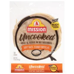 Mission Uncooked Soft Taco Flour Tortillas 10 ea