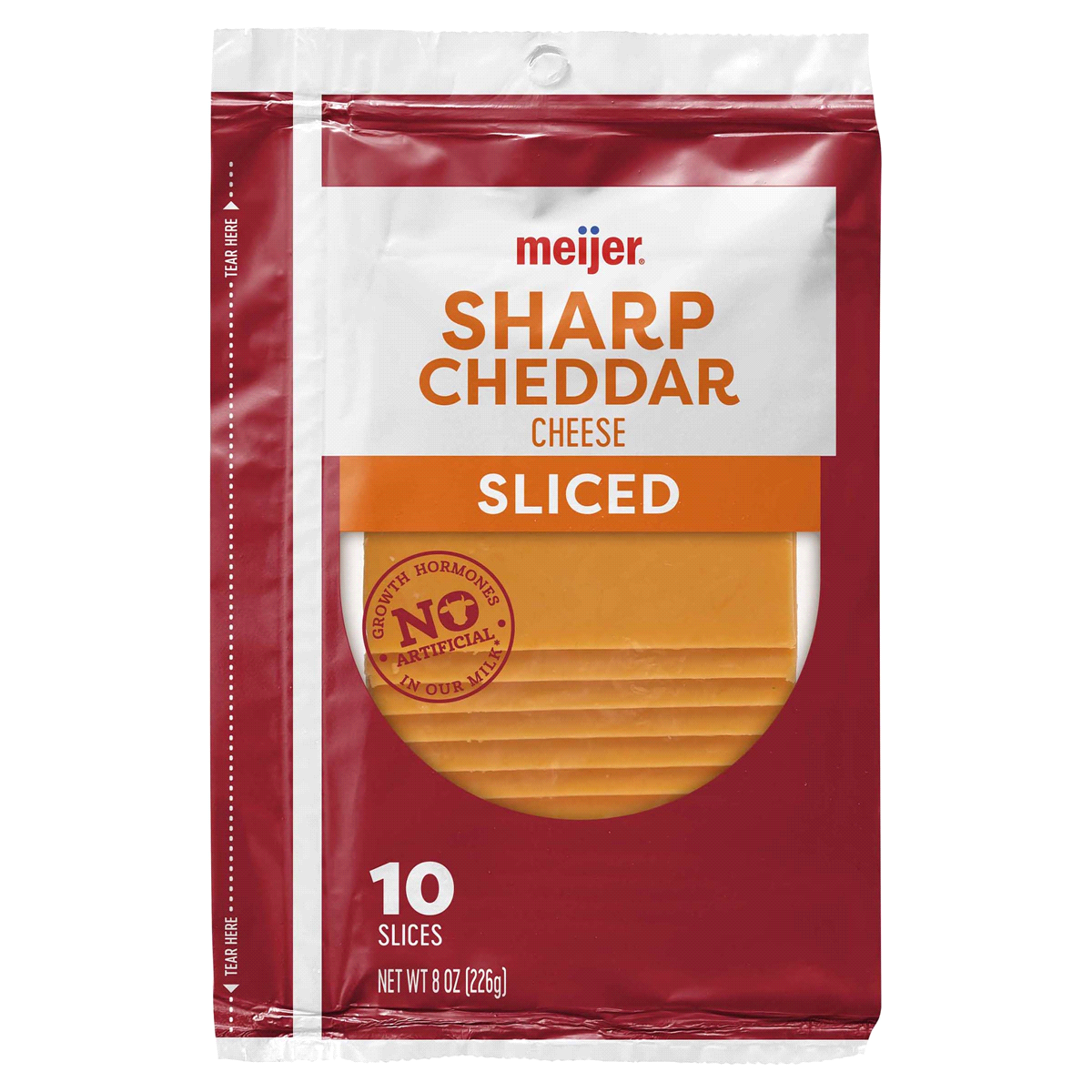 slide 1 of 5, Meijer Sliced Sharp Cheddar Cheese, 8 oz