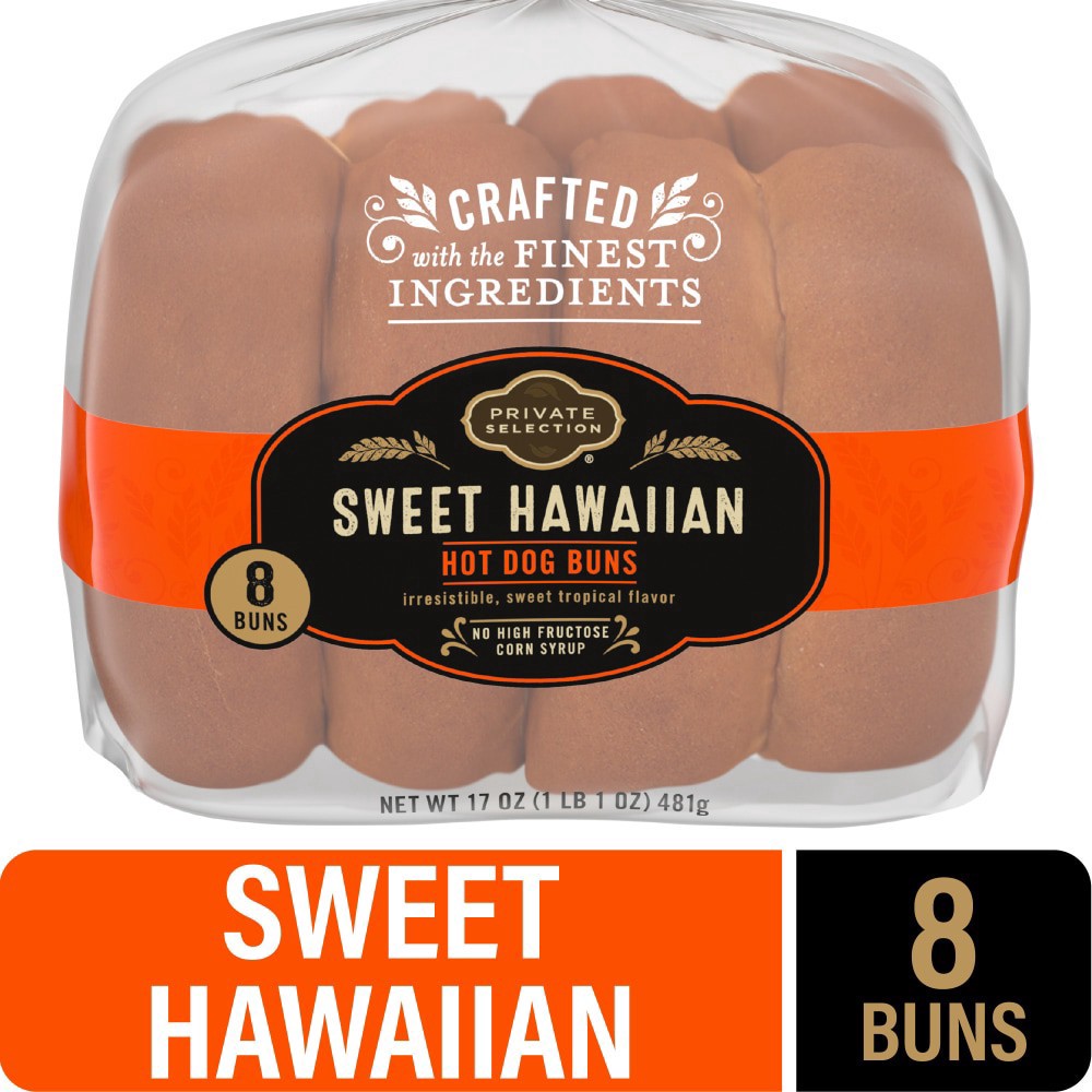 slide 1 of 3, Private Selection Hawaiian Hot Dog Buns, 17 oz