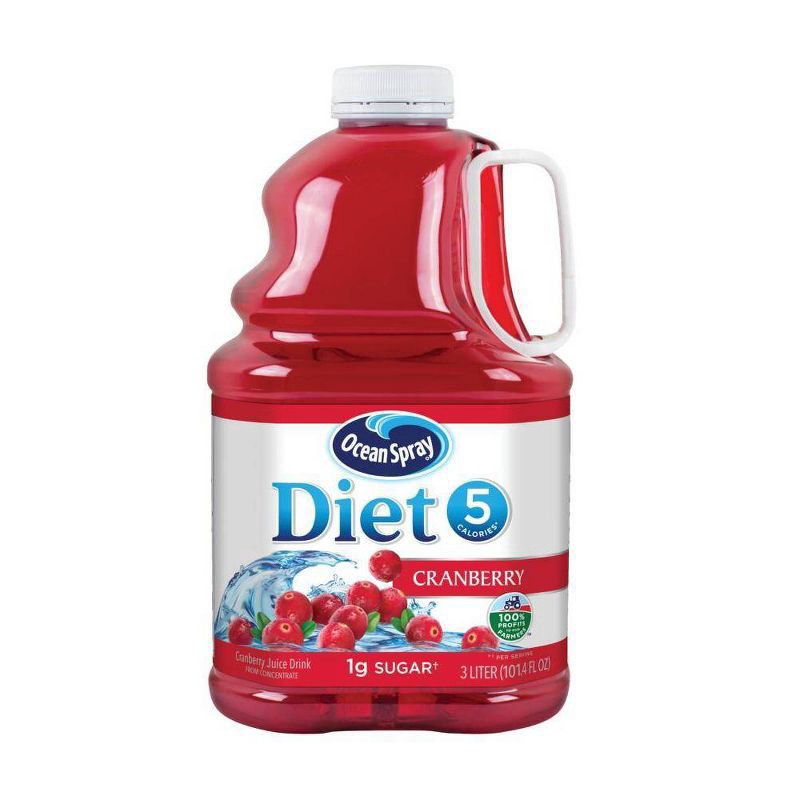 slide 1 of 3, Ocean Spray Diet Cranberry Juice Drink, 101.4 Fl Oz Bottle, 101.40 fl oz
