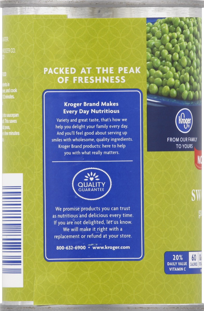 slide 3 of 6, Kroger Garden Variety Sweet Peas - No Salt Added, 15 oz