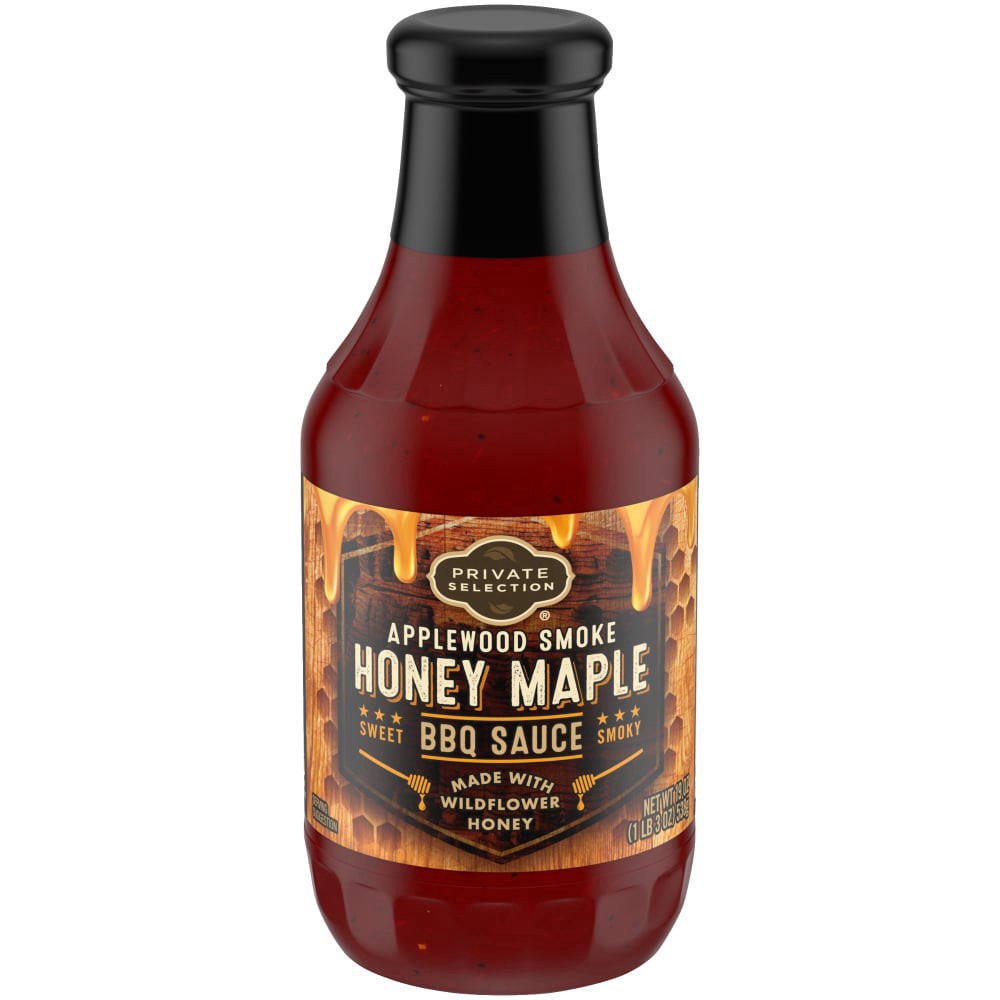 slide 3 of 3, Private Selection Applewood Smoke Honey Maple Bbq Sauce, 19 oz