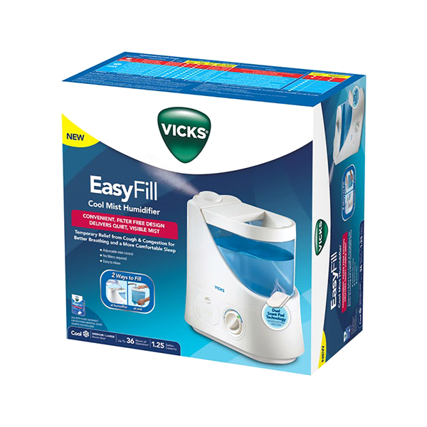 slide 1 of 2, Vicks EasyFill Cool Mist Humidifier, 1.3 gal