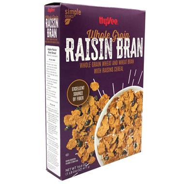 slide 1 of 1, Hy-Vee Whole Grain Raisin Bran, 16.6 oz