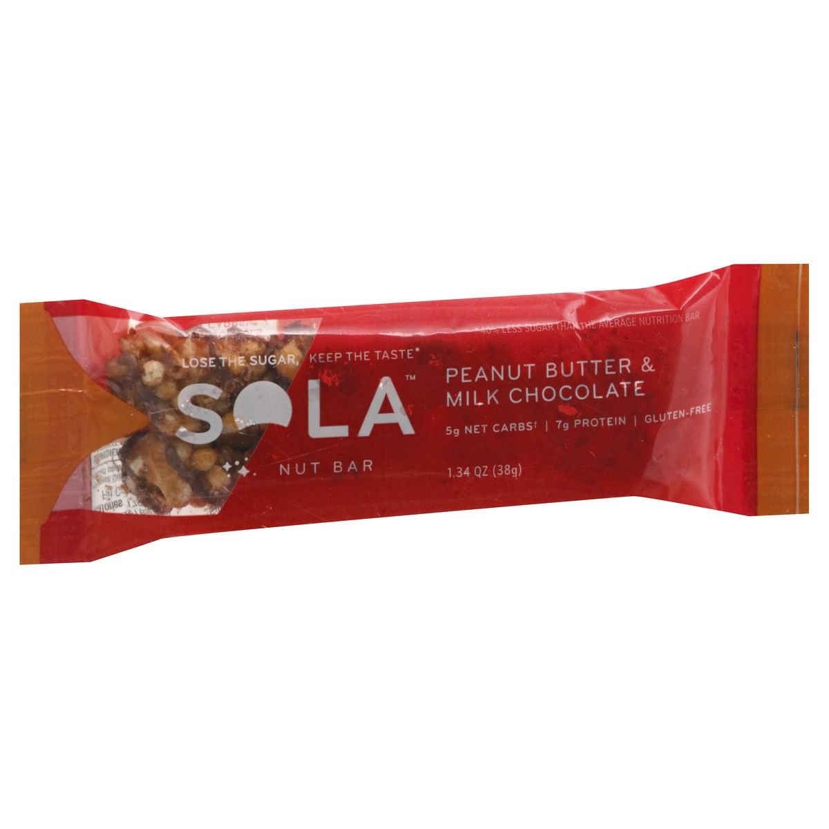 slide 2 of 9, Sola Peanut Butter & Milk Chocolate Nut Bar, 1.34 oz