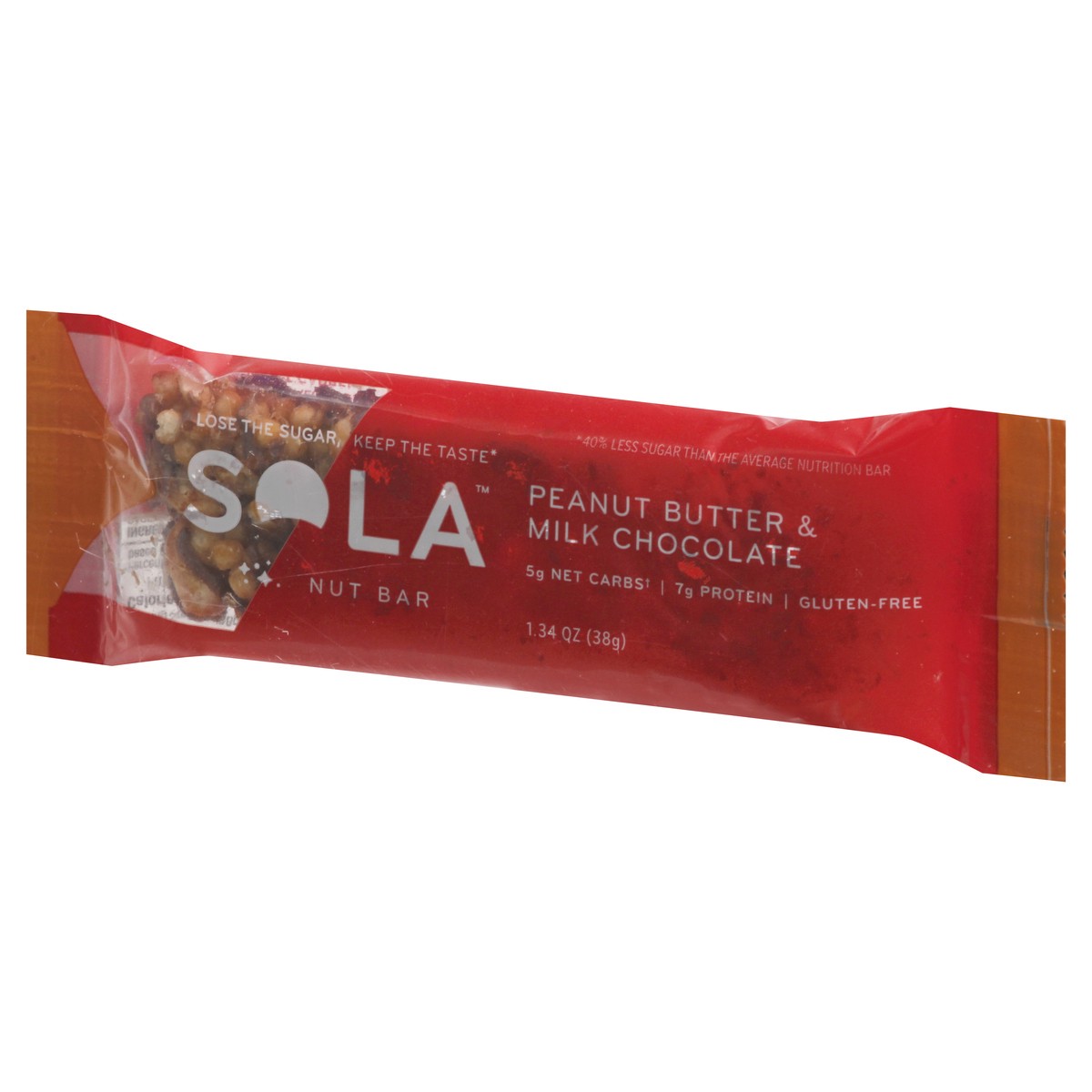 slide 3 of 9, Sola Peanut Butter & Milk Chocolate Nut Bar, 1.34 oz