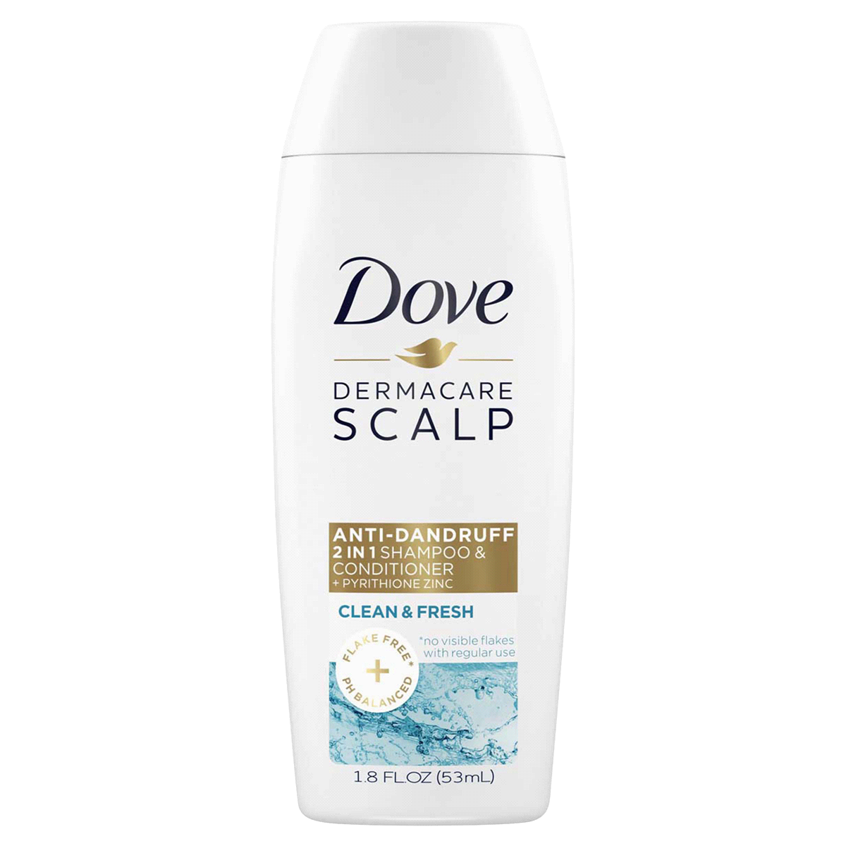 slide 4 of 5, Dove DermaCare Scalp Pure Daily Care 2 in 1 Shampoo and Conditioner, 1.8 oz