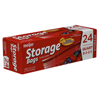 slide 3 of 17, Meijer Double Zipper Storage Bags, Quart, 24 ct