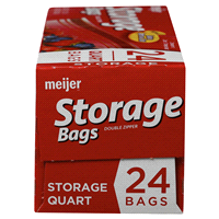 slide 15 of 17, Meijer Double Zipper Storage Bags, Quart, 24 ct