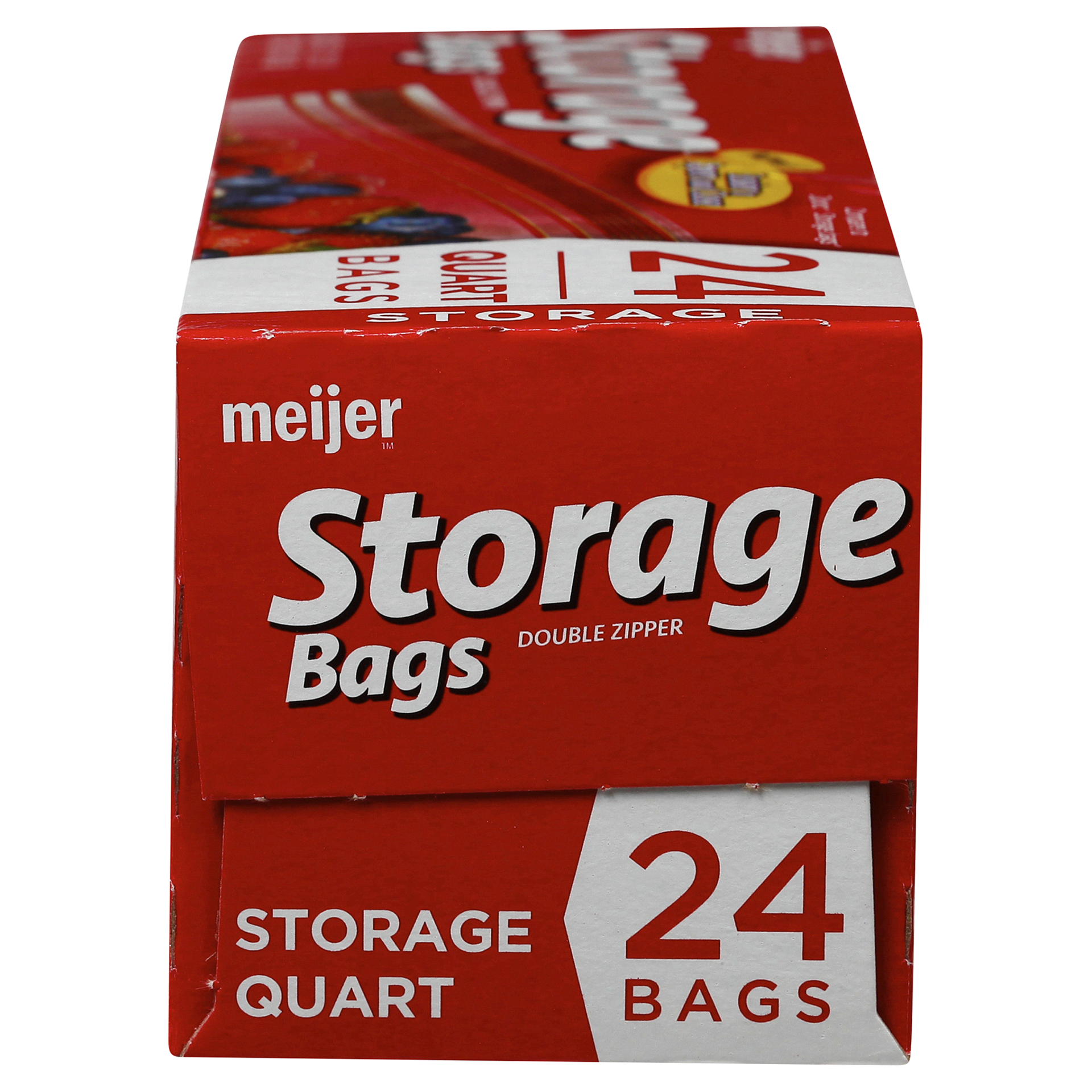 slide 17 of 17, Meijer Double Zipper Storage Bags, Quart, 24 ct