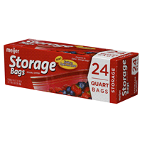 slide 7 of 17, Meijer Double Zipper Storage Bags, Quart, 24 ct