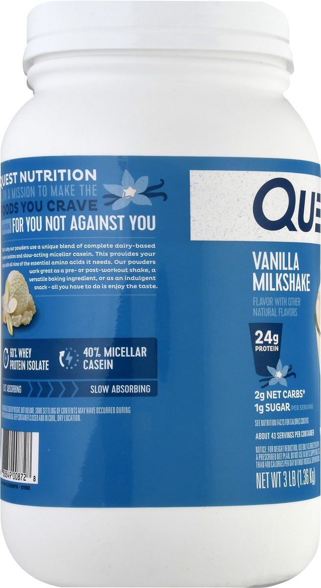 slide 5 of 13, Quest Vanilla Milkshake Protein Powder 3 lb, 3 lb