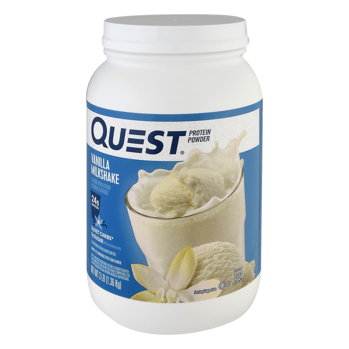slide 8 of 13, Quest Vanilla Milkshake Protein Powder 3 lb, 3 lb