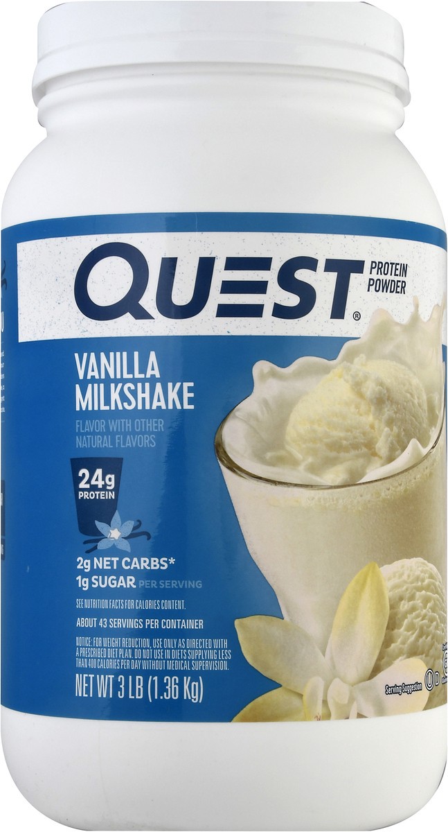 slide 1 of 13, Quest Vanilla Milkshake Protein Powder 3 lb, 3 lb