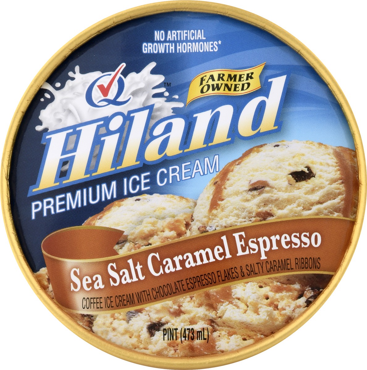 slide 2 of 9, Hiland Dairy Premium Sea Salt Caramel Espresso Ice Cream 1 pt, 1 pint