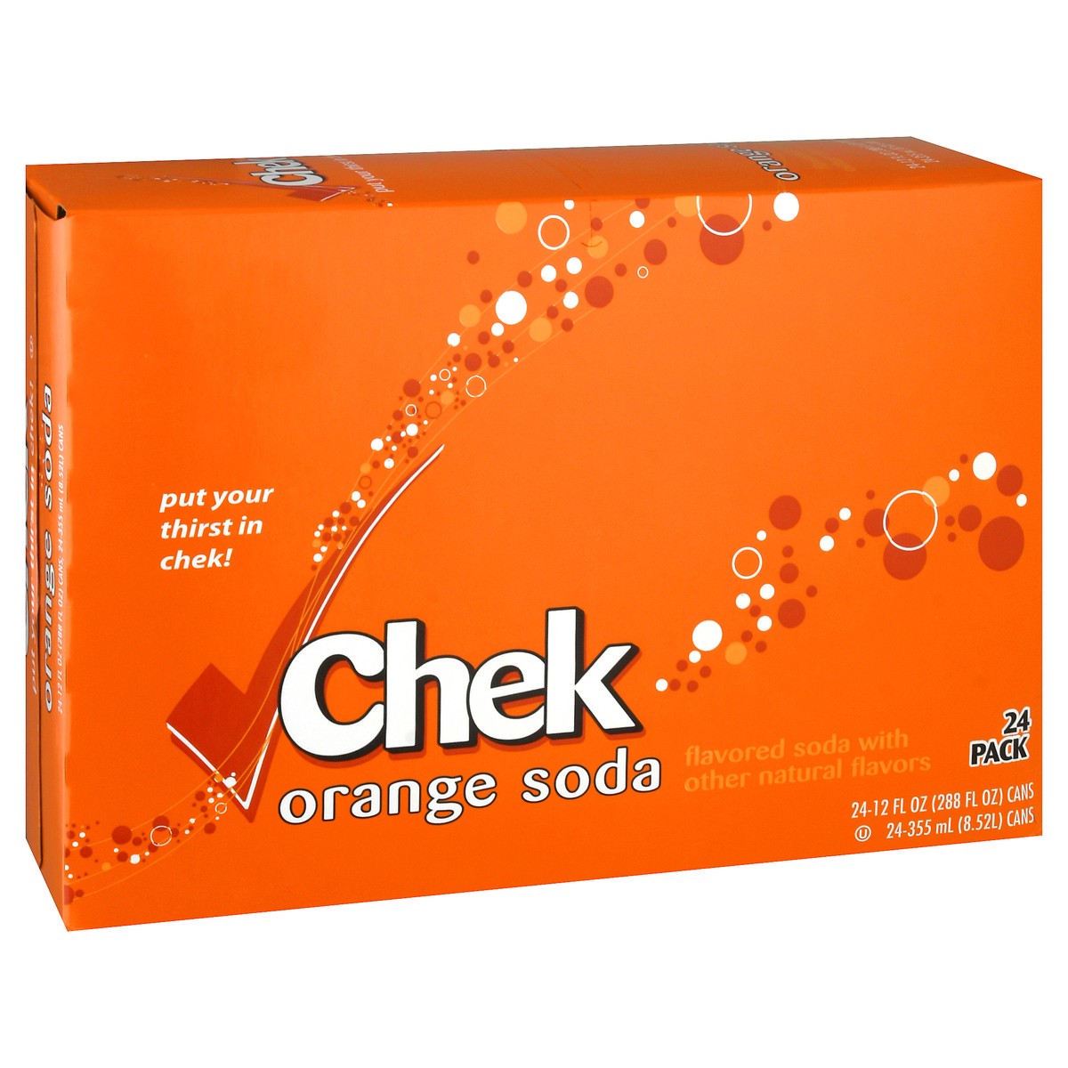 slide 6 of 9, Chek 24 Pack Orange Soda 24 ea - 24 ct, 24 ct