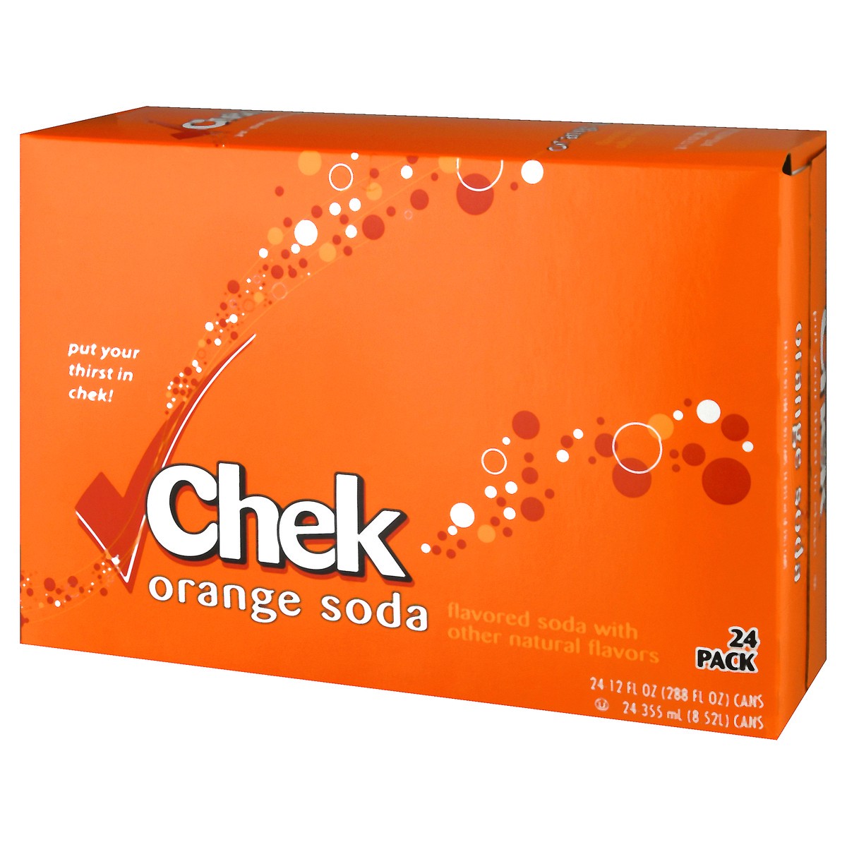 slide 8 of 9, Chek 24 Pack Orange Soda 24 ea - 24 ct, 24 ct