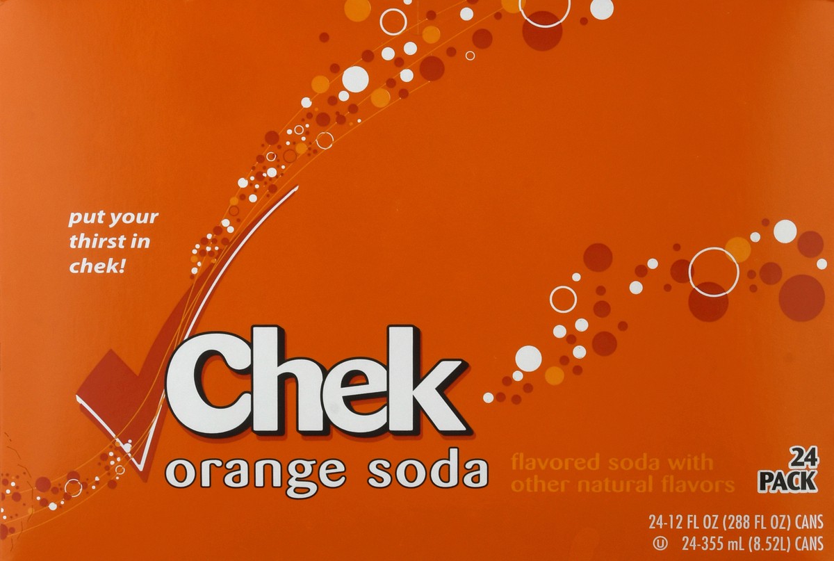 slide 3 of 9, Chek 24 Pack Orange Soda 24 ea - 24 ct, 24 ct