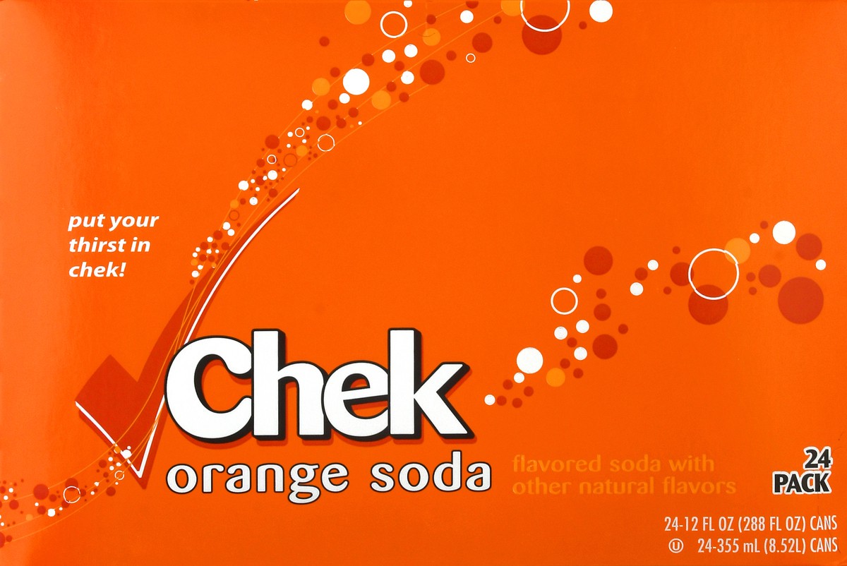 slide 2 of 9, Chek 24 Pack Orange Soda 24 ea - 24 ct, 24 ct