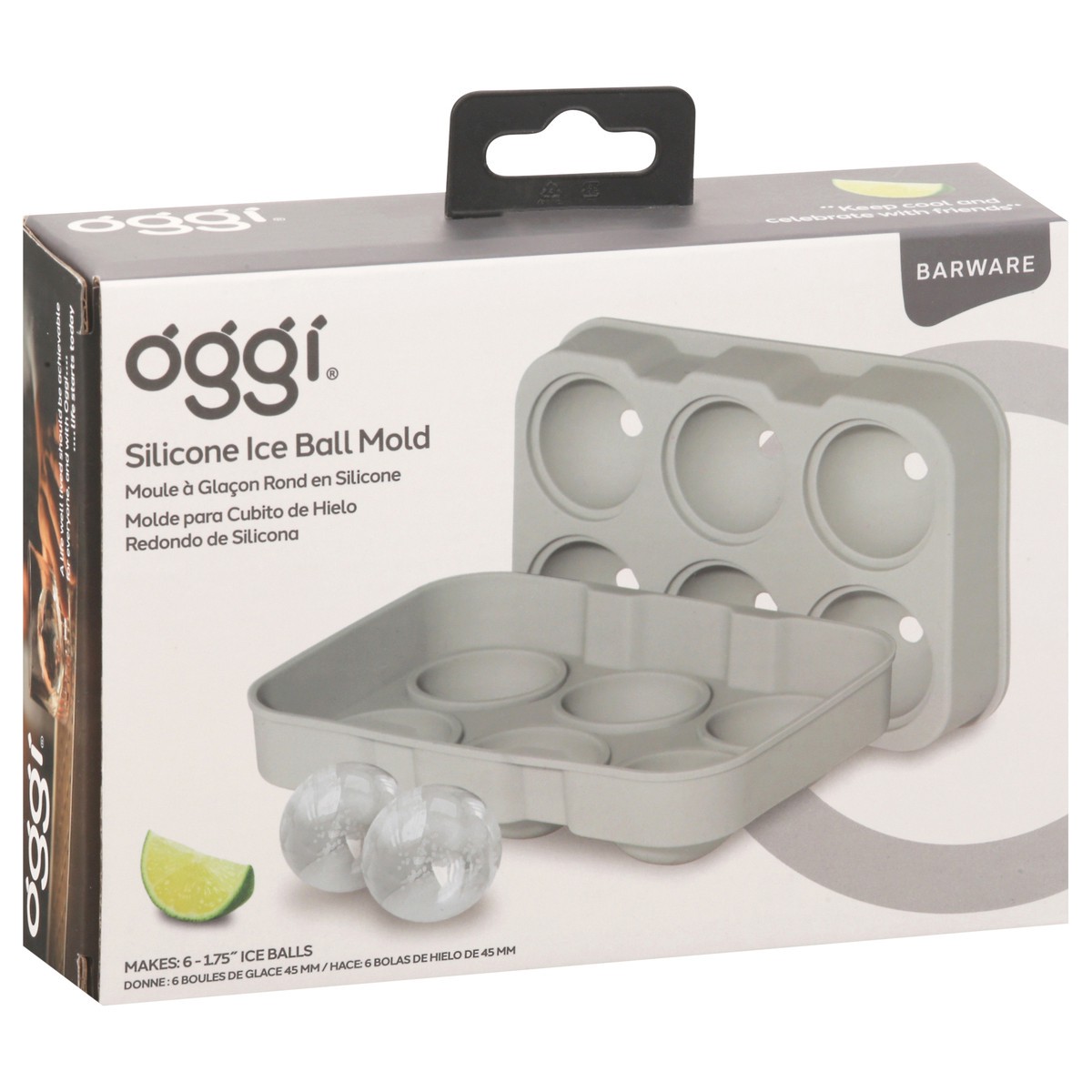 slide 4 of 12, Oggi Large Ball Cube Ice Tray - Grey, 1 ct