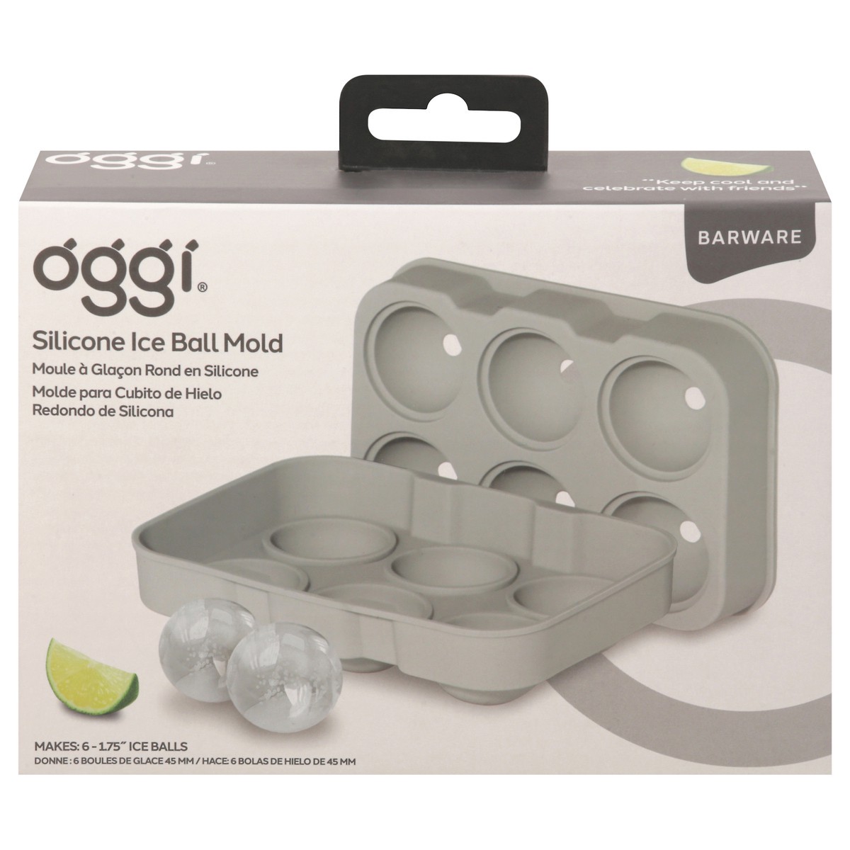 slide 5 of 12, Oggi Large Ball Cube Ice Tray - Grey, 1 ct