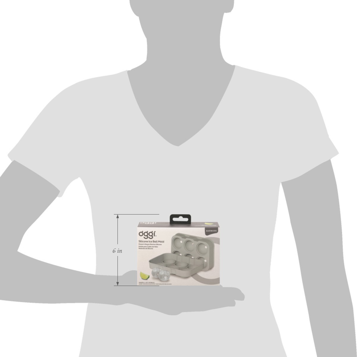 slide 7 of 12, Oggi Large Ball Cube Ice Tray - Grey, 1 ct