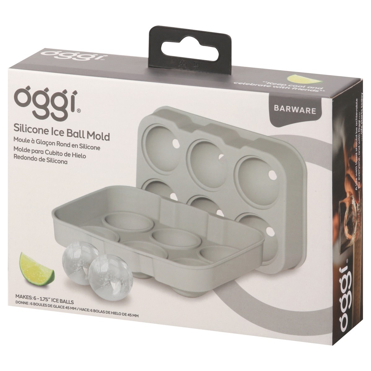 slide 2 of 12, Oggi Large Ball Cube Ice Tray - Grey, 1 ct
